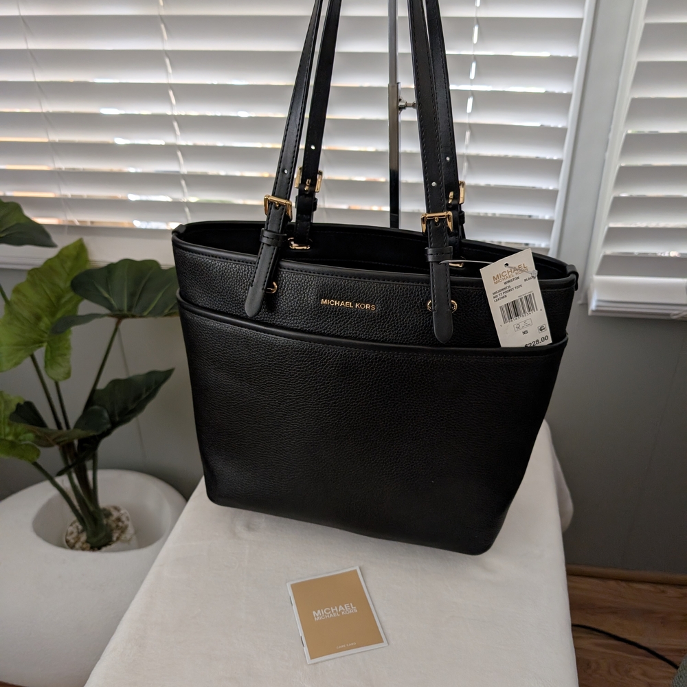 Michael Kors Black Pebbled Leather Tote